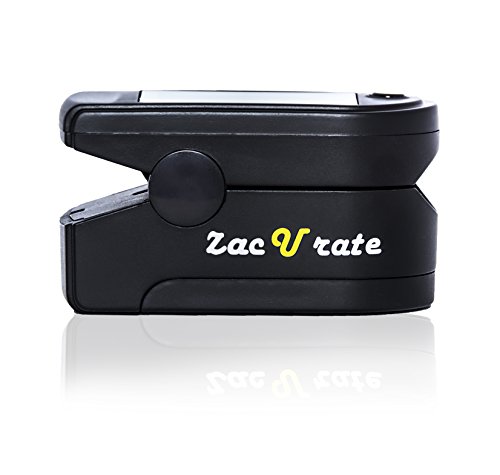 Zacurate Pro Series 500DL Fingertip Pulse Oximeter Blood Oxygen Saturation Monitor with Silicon Cover, Batteries and Lanyard (Mystic Black)