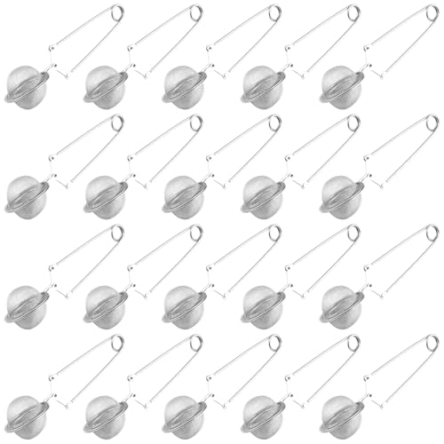 20 coladores de té para té suelto, infusores de acero inoxidable con asas extraíbles, malla fina para un diseño de filtración óptimo, preparación de una sola taza