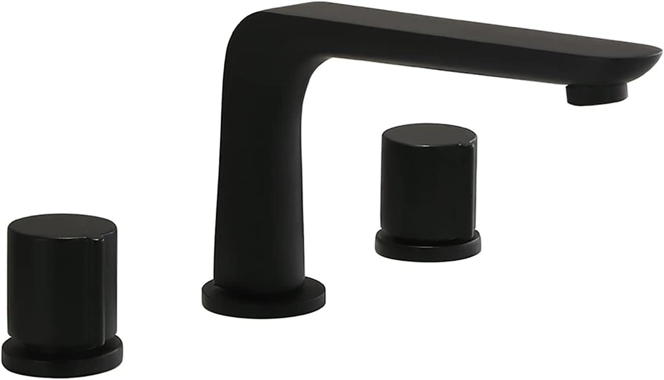 COSZWQDP Bathroom Sink Faucet 3 Holes Matte Black Basin Mixer Tap Brass Vessel Deck Mounted