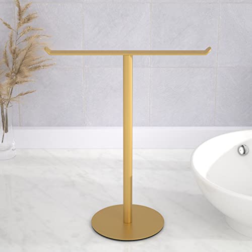 Image of Gold Hand Towel Stand, T-Shape Hand Towel Holder for Bathroom, Display Fingertip Towel Holder Organizer and Bathroom Towel Racks,Kitchen Towel Rack (Pack of 2)