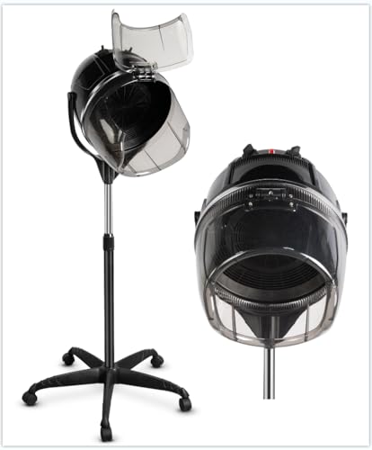 TASALON Professional Hooded Bonnet Hair Dryer Stand with Adjustable Timer, Rolling Wheels - Portable Floor Standing Dryer for Home Salon & Beauty Spa Equipment​
