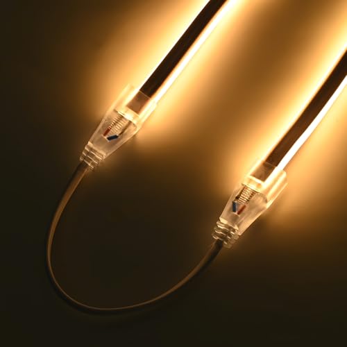 Image of Yescom 10 Sets of LED Strip Connectors 2 to 1 Wire Splice Connector 1ft Extension Cord Cable for BiLume 2700K Sunset Glow Warm White AC110-120V LED Neon Rope Lights