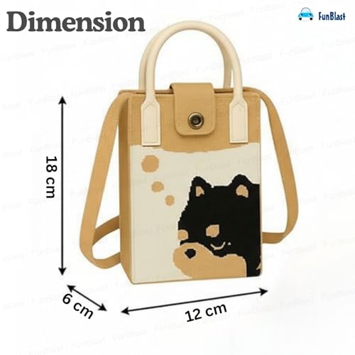 Image of FunBlast Crossbody Mobile Sling Bag for Women - Stylish Phone Pouch with Strap & Silicone Handle, Keychain, Coin, Cosmetics Purse, Cute Utility Bag for Girls & Women