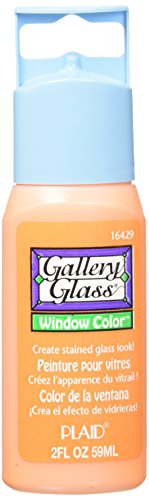 Plaid Gallery Glass Window Color in Assorted Colors (2 oz), 16429, Pumpkin Orange