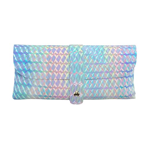 KemEng Hologramme coloré de couleur arc-en-ciel holographique, Sac à lunettes souple, manchon de lunettes, étui à lunettes Portable, étui en cuir Pu pour lunettes de soleil