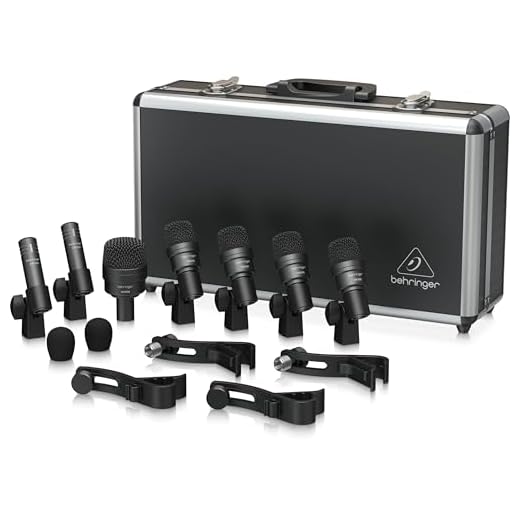 Behringer BC1200 Professional 7-Piece Drum Microphone Set for Studio and Live Applications, Black
