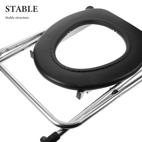 Taburete de baño plegable de acero inoxidable con asiento acolchado ergonómico 5