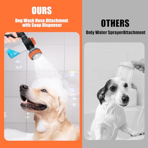 Dog Washing Hose Attachment for Pet Bathing with Black 3 Way Shower Diverter, Dog Wash Hose Nozzle Shampoo Sprayer for Pet Grooming Shower, Dog Shower Attachment for Bathroom by AYBBSHOW - Image 5