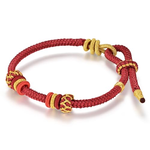 CHOW SANG SANG Hand-woven Knotted Auspicious Red Rope Bracelet for Women JFB00443
