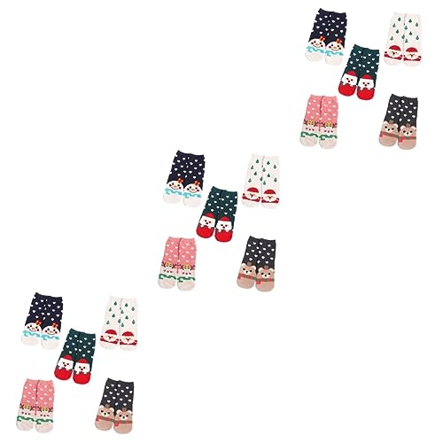 Chaussettes de Noël mi-mollet ABOOFAN confortables avec motifs festifs lot de 15 paires