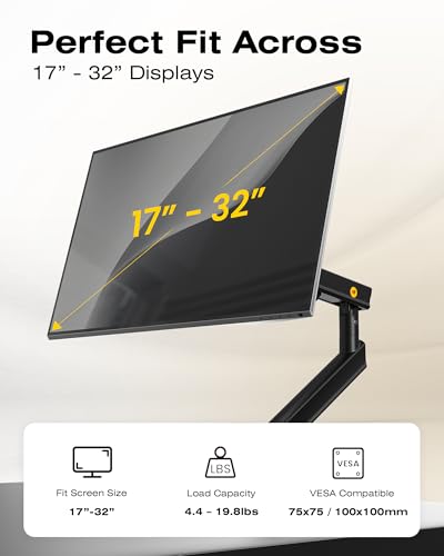 Image of NB SmooVex Monitor Mount, Monitor Stand fits up to 32 Inch, Mechanical Spring Mount, VESA 75 /100 mm, Model-A5(Black)