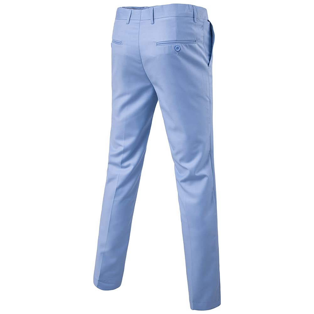 GUOCU Garnitur męski slim fit, 3-częściowy, marynarka, spodnie, kamizelka do biznesu, na wesele, imprezę, garnitur, marynarka, spodnie garniturowe, kamizelka, zestaw, niebieski1, 4XL