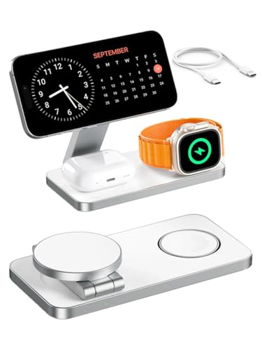 [fluche] MagSafe充電器 ワイヤレス充電器 MagSafe対応 折り畳み式 3in1...