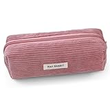 Teouuas Trousse à Crayons Velours Côtelé, Grande Capacité Trousse Scolaire, Pencil Cas...