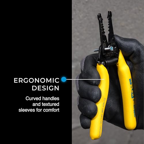 Image of IDEAL Electrical Reflex Super T-Stripper Wire Strippers, 8-16 AWG Solid, 10-18 AWG Stranded, Ergonomic Wire Cutter and Stripping Tool with Textured Sleeves, Locking Handle (Pack of 3)