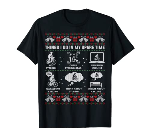 Things I Do In My Spare Time Go - camisola de Natal para ciclismo t-shirt, Preto