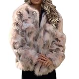 Pelzjacke Damen Modische Pelzmantel Plüschjacke Winter Warm Kunstpelz Jacke Fleecemantel Wintermantel Winterjacke Teddyfell Mantel Strickjacke Pelzjacke Faux Fur Jacke Kunstfell Jacken Felljacke
