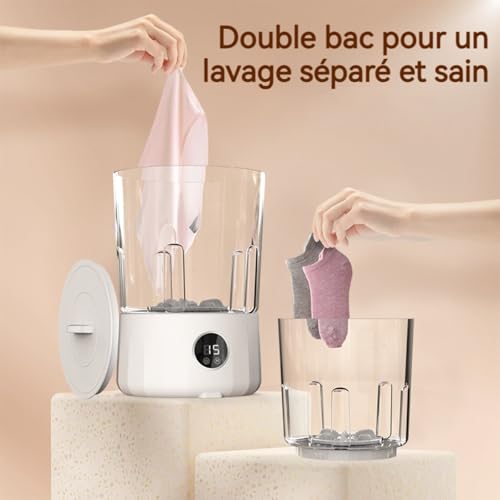 Mini machine à laver compacte double bac pour résoudre le manque de place - 4