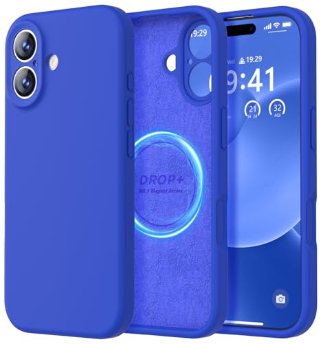 Image of LOVE 3000 Designed for iPhone 17 Case, Premium Silicone [Compatible with Magsafe][Soft Anti-Scratch Microfiber Lining] Shockproof Protective Phone Case for Men Women 6.3 inch, Klein Blue