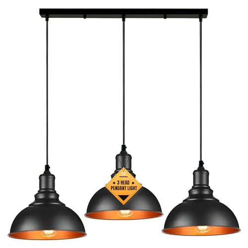 LEDSone Modern 3 Light Pendant Ceiling Lamp Adjustable Height Metal Shades 50cm Bar Nordic Style Hanging Fixture for Dining Room, Kitchen Island, Living Room, Bedroom - Cosy Home Interiors LEDSone Modern 3 Light Pendant Ceiling Lamp Adjustable Height Metal Shades 50cm Bar Nordic Style Hanging Fixture for Dining Room, Kitchen Island, Living Room, Bedroom