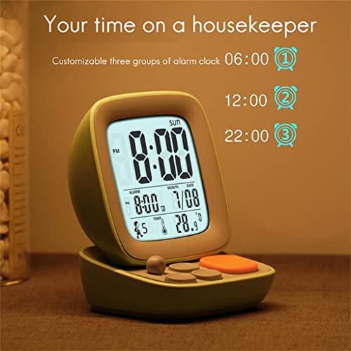Reloj despertador digital infantil retro de mesa recargable con música 5