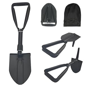 Shovel 18.9 IN,Camping Shovel,50# High-Carbon Steel Entrenching Tool, Portable Shovel For Garden, Fishing, Car Emergency, Gifts For Men