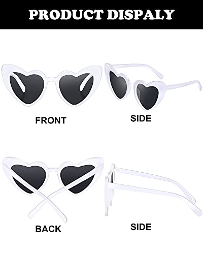 Frienda 9 Pairs Heart Shaped Sunglasses Bachelorette Heart Sunglasses Gift for Women Wedding Party Favors2