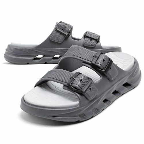 Image of DOCTOR HEALTH SUPER SOFT Men EVA Double Strap Sandals | Adjustable Buckle Comfort Slides | Lightweight Anti-Slip Ventilated Casual Sandals for Everyday Indoor Outdoor Wear