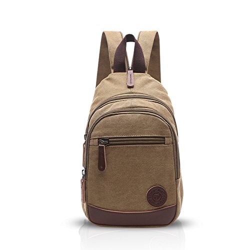 FANDARE Unisexo Bolsa de Pecho Lona Mochilas Bolsos de Hombre Mujer Cruzados Sling Bag