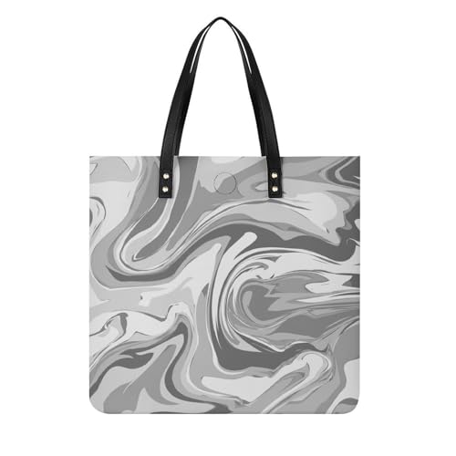 Sac shopping marbre gris pour femme, grand tote bag élégant idéal pour vos voyages