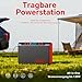 88Wh Tragbare Powerstation 80W Powerbank Akku mit 230V AC Steckdose und LED Taschenlampe Kleiner Generator für Stromausfälle, Camping, Notfälle, Wandern, Reisen