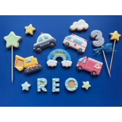(乗り物3セット)オーダーメイドアイシングクッキー [リルタハティクッキー]