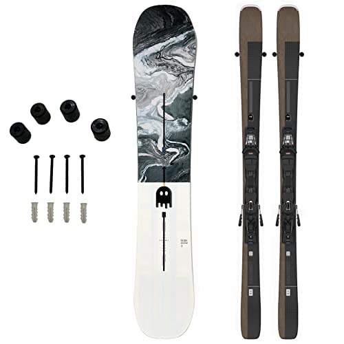 (8X Pcs) Premium Snowboard Or Ski Wall Mount Hanger Military Grade Rubber For Storage Display & Rack By Ghost Mounts #TOP19