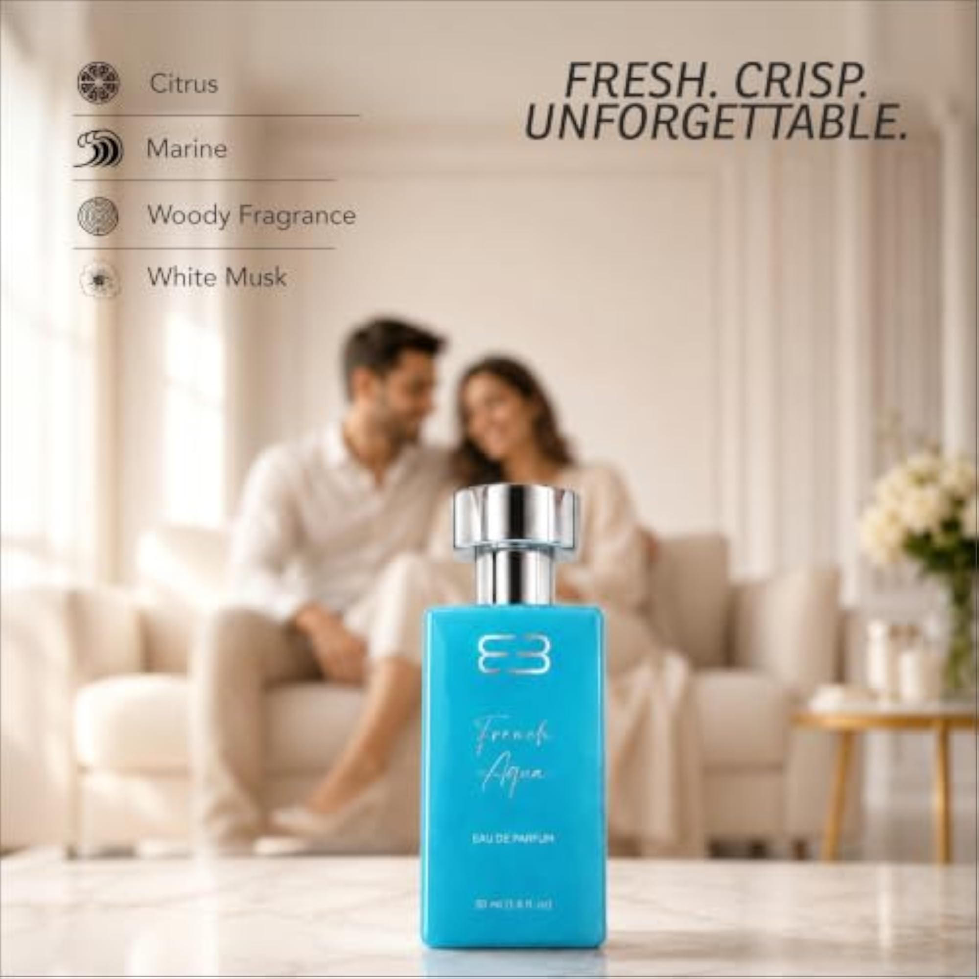 French Aqua Eau De Parfum for Men & Women, 30ml