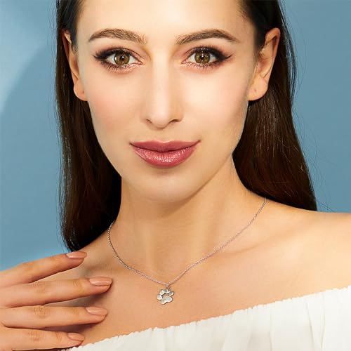 925 Sterling Silver Dog Paw Cat Panda Necklace for Women Cute Dainty Animal Pendant Necklace Gifts for Cat Mom Animals Lover…2