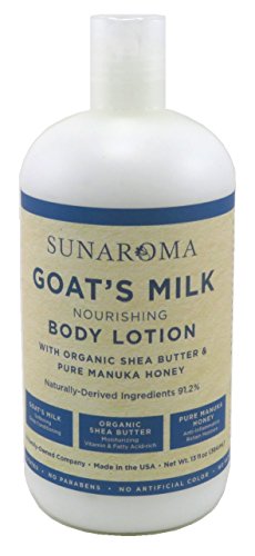 Sunaroma Lotion Body 13 Ounce Goat's Milk (384ml) (2 Pack)