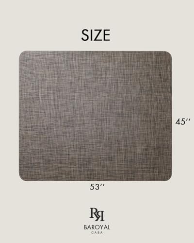 Image of Baroyal Office Chair Mat for Hardwood Floor Under Desk Computer Rolling Chair Mat for Wood /Tile Floor Non-Slip Heavy Duty Desk Rug PVC Plastic Hard Floor Protector 45 inchx 53 inch (Dark Walnut)