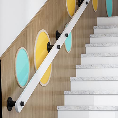 FALIYORS Pasamanos de Montaje en Pared Pasamanos Blancos Pasamanos de Madera Antideslizantes para escaleras Interiores, barandilla de Seguridad para niños Mayores Pasamanos de Escalera con