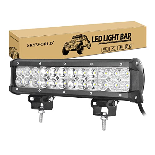 SKYWORLD 12 pouces 30 cm 72W Barre led 4x4, Rampe Feux Phare de Travail Etanche Barres lumineuses led pour Offroad Voiture Véhicule Camion Tracteur Quad...