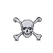 Small Skull and Cross Bones Iron on Embroidered Patch