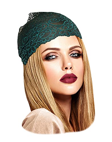 Vintage Lace Headbands Super Wide Floral Lace in Many Beautiful Colors! (Emerald green)