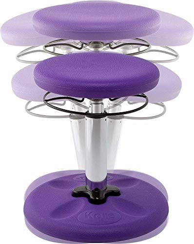 Image of Kore Kids Adjustable Wobble Stool, Ages 6-11, 14-19in Tall, Purple | Flexible seating for classroom and home boosts focus, improves posture and channels energy; anti-tip base; Made in USA