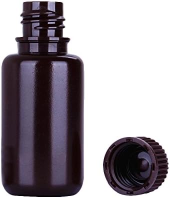 10 Pack KOKEE Brown Round Narrow Mouth Bottles 50ML 1.8OZ , HDPE Chemicals Storage Reagent Bottle