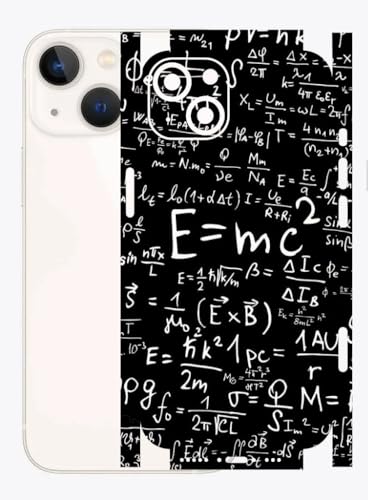 Image of AtOdds - Full Body Back Screen Guard Protector Film - Lamination Wrap Skin Sticker for iPhone 13 mini | Scratchproof Matte Finish (Design - E=mc2)