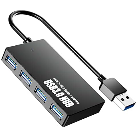 USB 3.0 Hub,SNLLMZI 4-Port USB Hub USB Splitter USB Expander for Laptop, Mobile Phone, Tablet with 0.5ft Cable, Compatible with Mac OS 10. X and Above, Linux, Android Cover