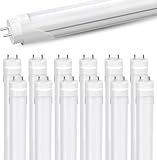 JESLED t8 led Bulbs 4 Foot,24W(65W Equivalent), 3200LM, 6000K, Single or Double End Powered, Plug and Play or Ballast Bypass, 4 Foot T10 T12 Fluorescent Bulbs Replacement, Frosted(12-Pack)