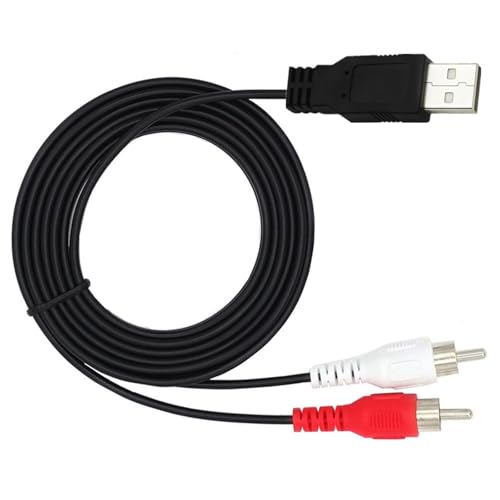 KAHDGSS Cable Adaptador De Conversión Macho USB Flexible Macho A 2RCA Conector 1 5 M para Tarjeta Captura Reproducción Medios Visuales Multimedia