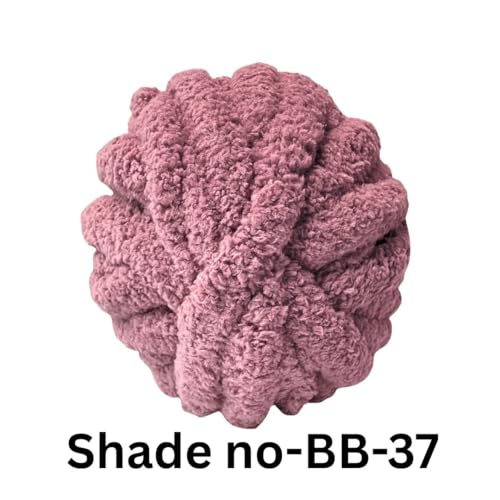 Image of VCR Dark Magenta Yarn, 200 Grams Big Chunky Hank, 22 Meters Length, Suitable for Knitting Blankets and Pillows, 100% Polyester Yarn Ball for Crochet DIY, Soft Threads, Pack of 1