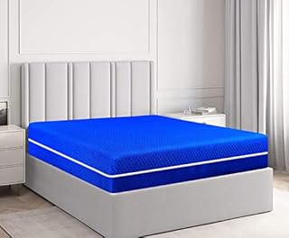 Zipped Mattress Protector Bed 100% Cotton Total Encasement Zippered Cover Protectors Anti Bug Bed/Breathable/Hypo Allergic/Non Noisy/Dust Mite Proof Fitted Covers (Blue, Double)