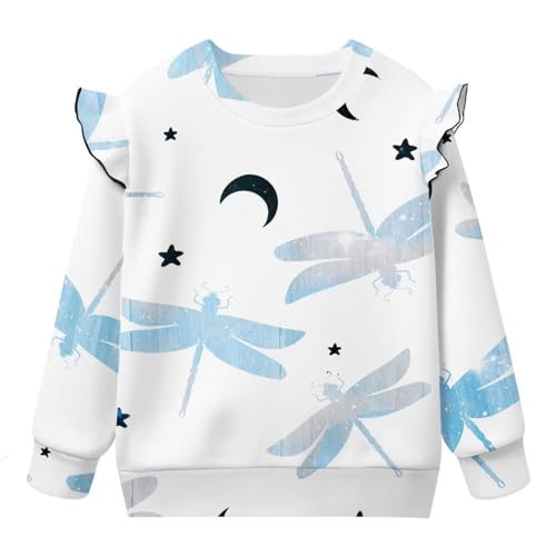 Girls Long Sleeve Shirts Fall Clothes Sweatshirts for Toddler Girls Ruffle Tops for Active Wear 1-8 Years